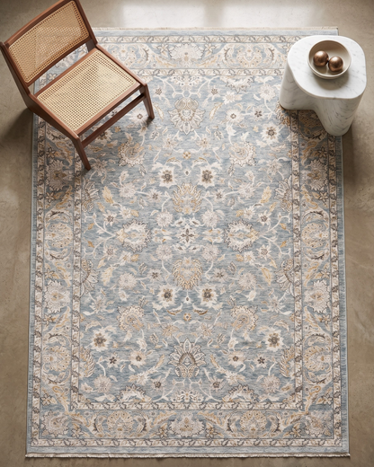 Oriental Weavers Maharaja 070E1 Blue Ivory traditional rug style shot