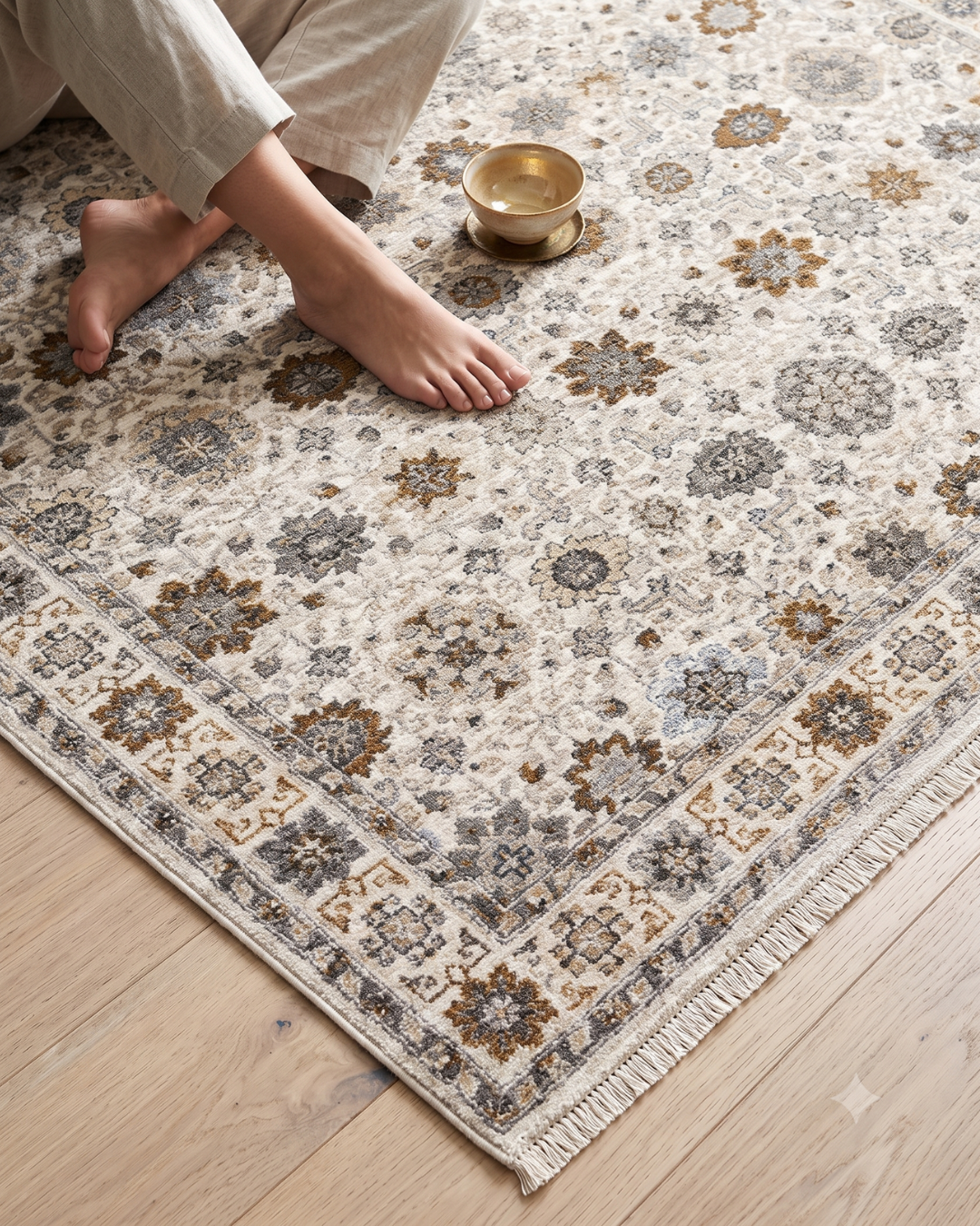 Oriental Weavers Maharaja 071W1 Ivory Gold traditional rug 