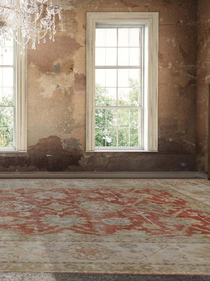 Artisan Priscilla Rust Ivory Traditional Knotted Rug - Rugs - Artisan - Atlanta Designer Rugs