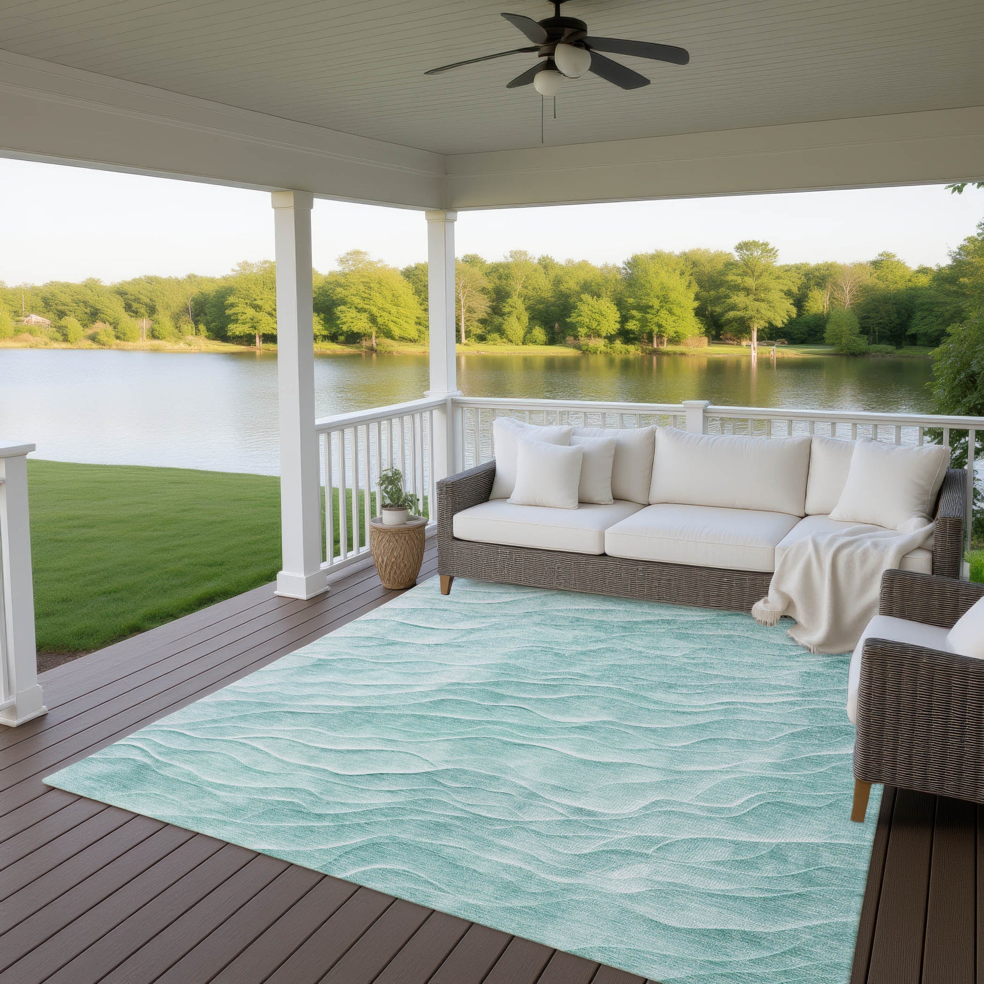 Dalyn Rugs Pacifica  Aqua  Transitional