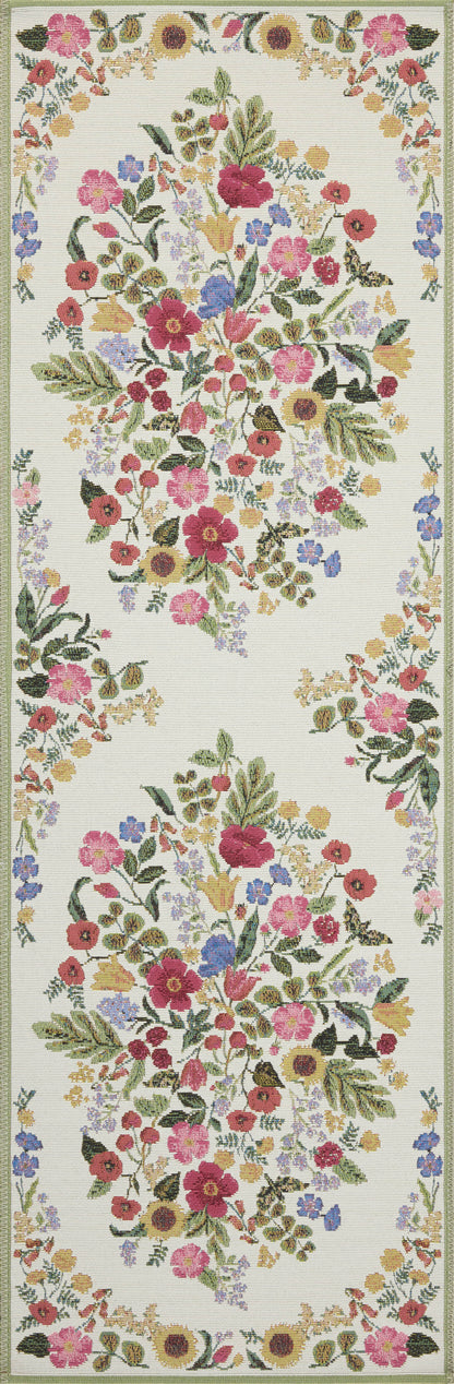 Rifle Paper Co. x Loloi Perennial  Cream  Indoor/Outdoor