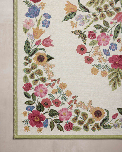 Rifle Paper Co. x Loloi Perennial  Cream  Indoor/Outdoor