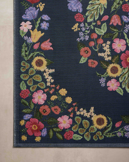Rifle Paper Co. x Loloi Perennial  Navy  Indoor/Outdoor