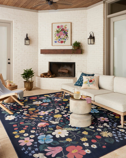 Rifle Paper Co. x Loloi Perennial  Black  Indoor/Outdoor