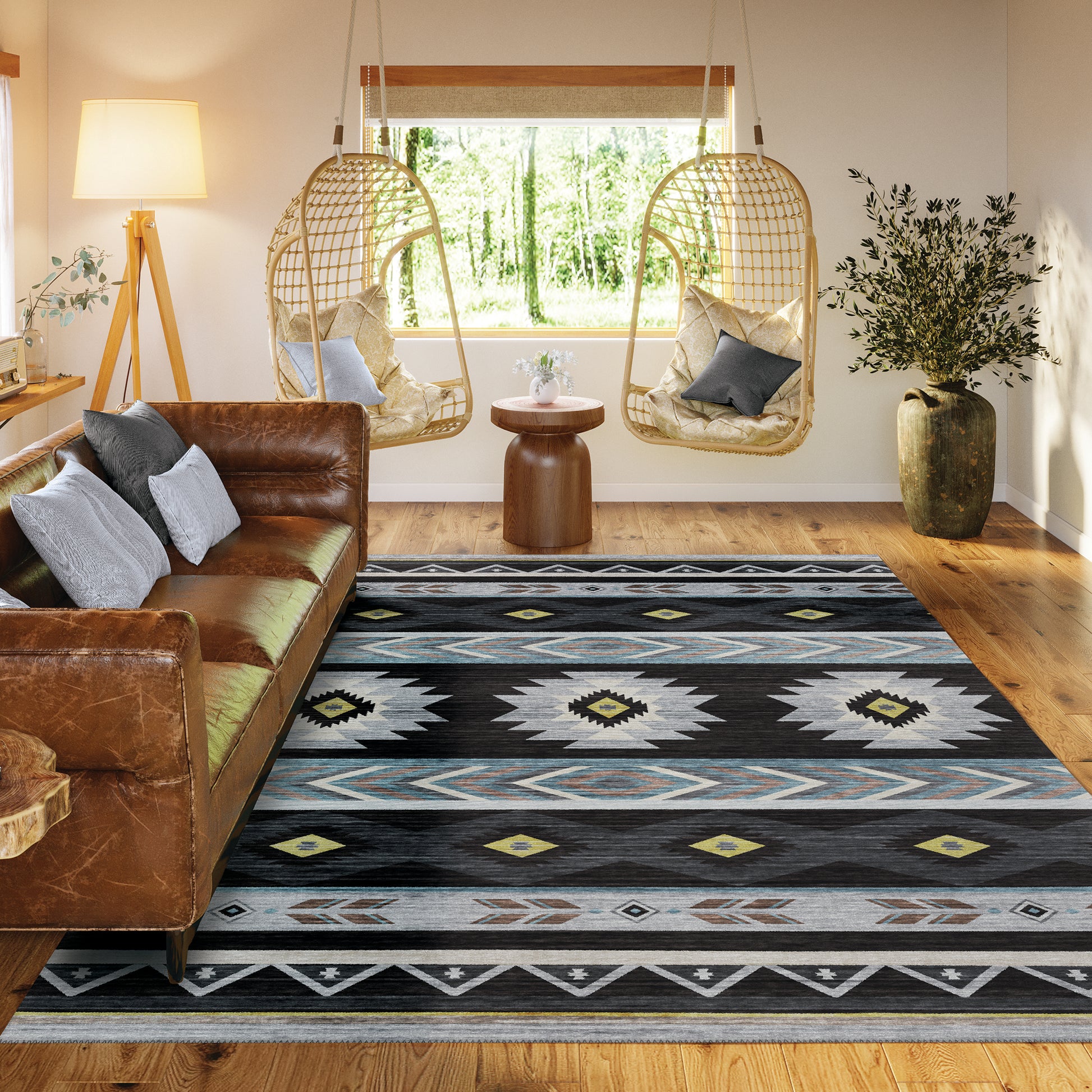 Dalyn Rugs Phoenix  Black  Southwestern