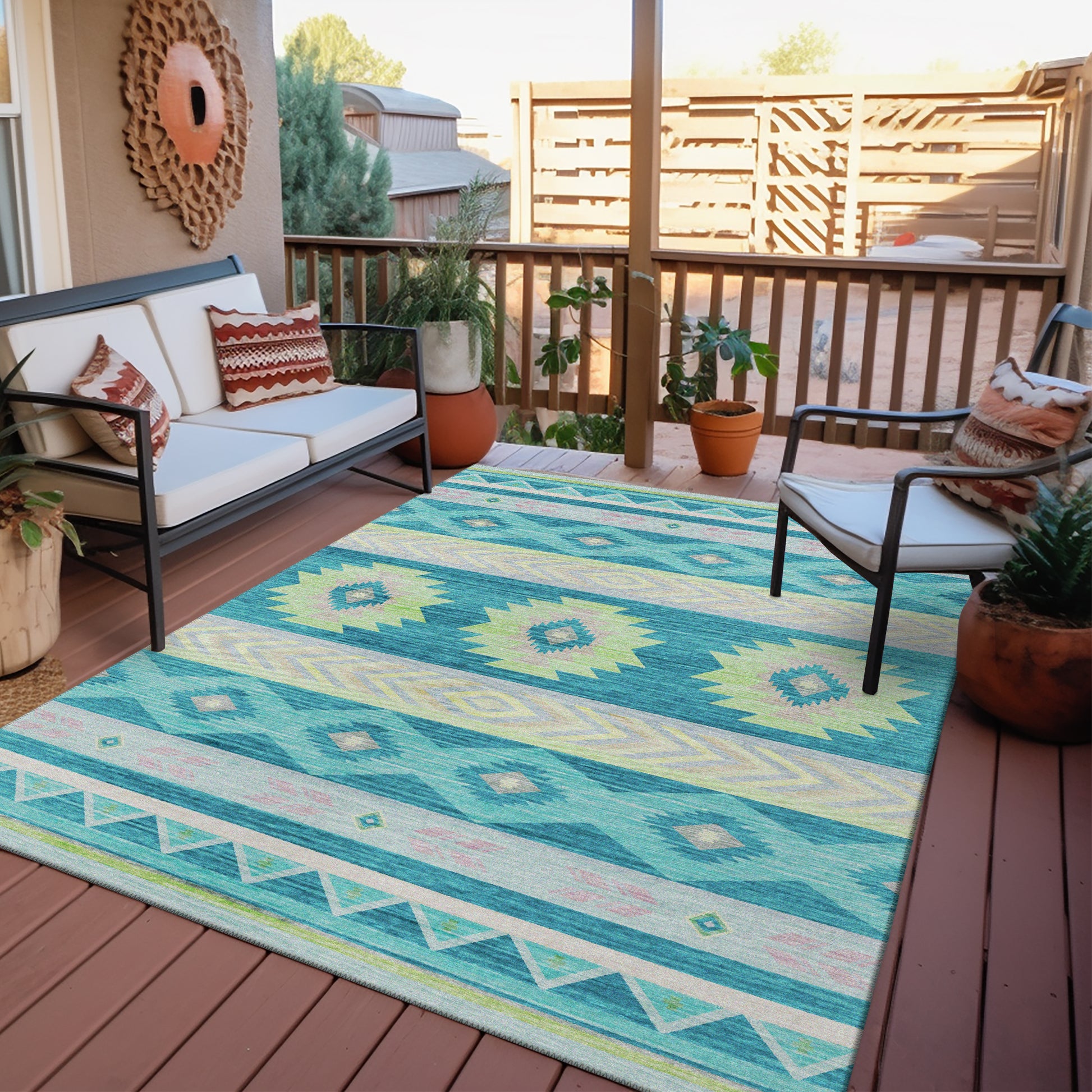 Dalyn Rugs Phoenix  Teal  Southwestern