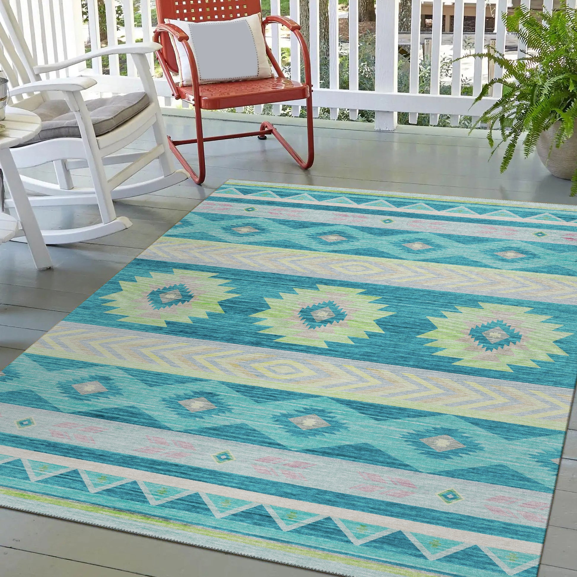 Dalyn Rugs Phoenix  Teal  Southwestern