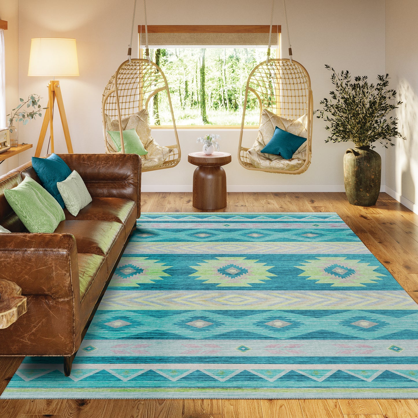 Dalyn Rugs Phoenix  Teal  Southwestern