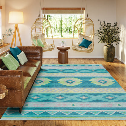 Dalyn Rugs Phoenix  Teal  Southwestern