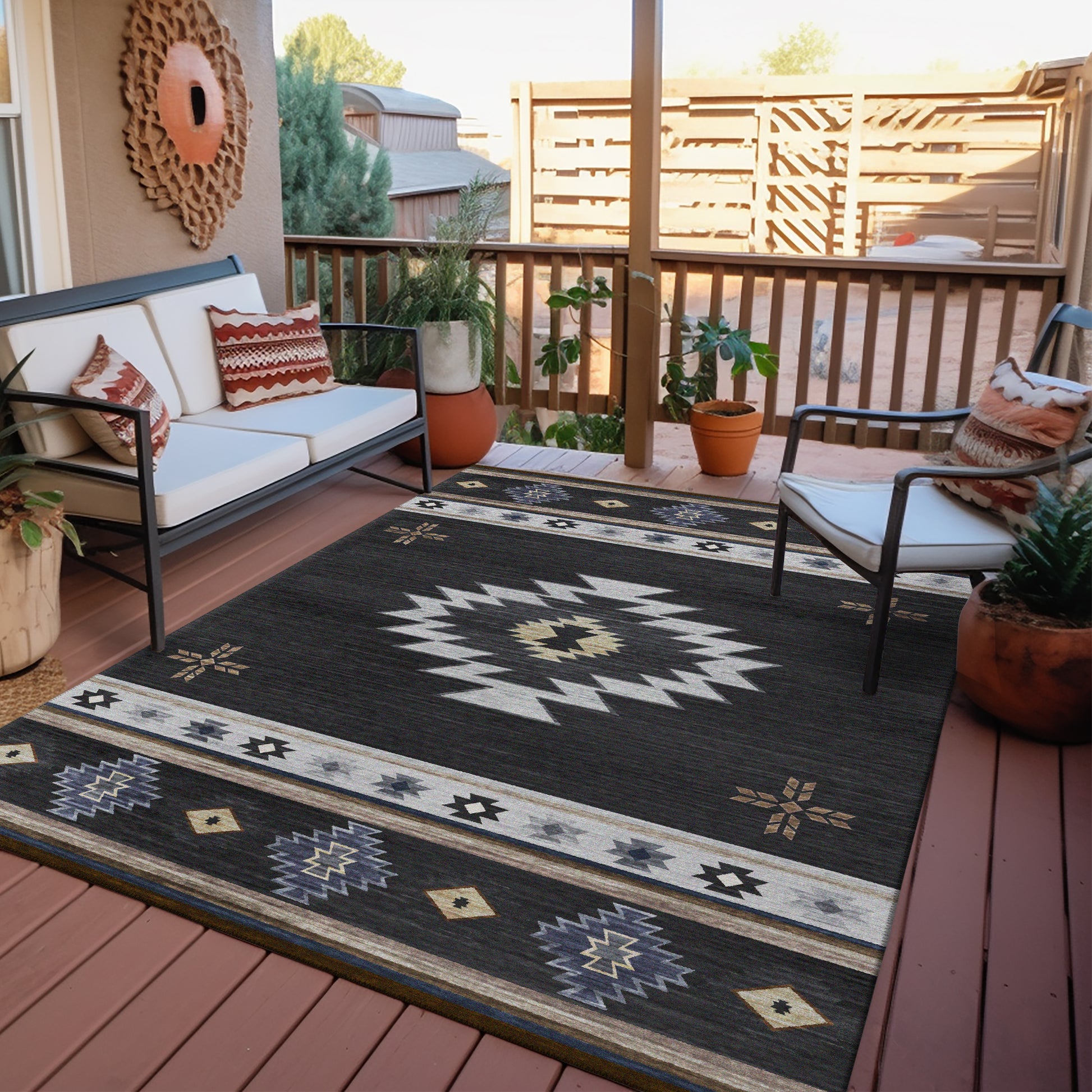 Dalyn Rugs Phoenix  Black  Southwestern