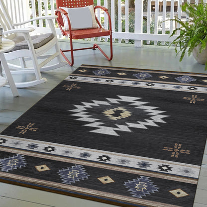 Dalyn Rugs Phoenix  Black  Southwestern