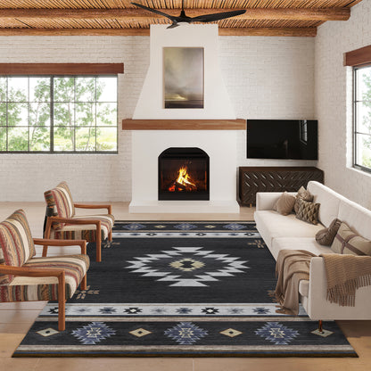 Dalyn Rugs Phoenix  Black  Southwestern
