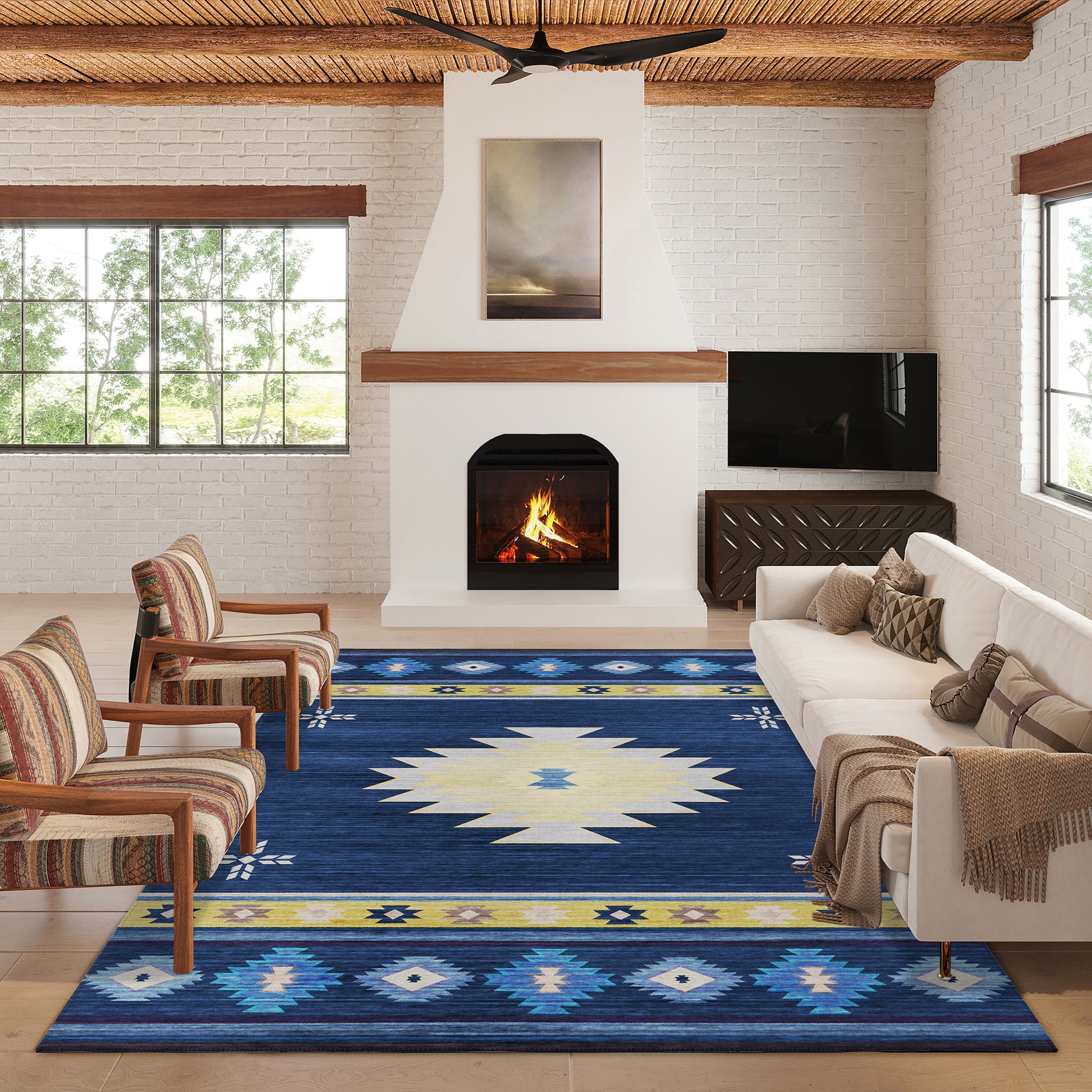 Dalyn Rugs Phoenix  Navy  Southwestern