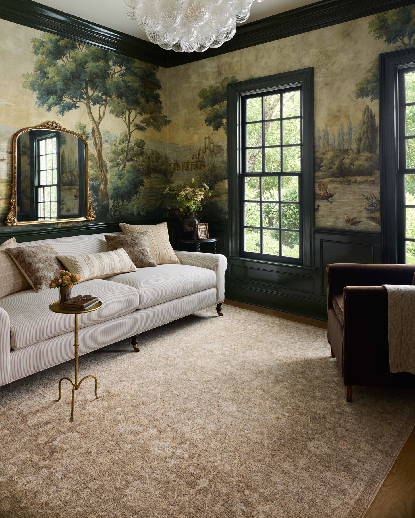 Chris Loves Julia x Loloi Palma  Bark Natural Traditional