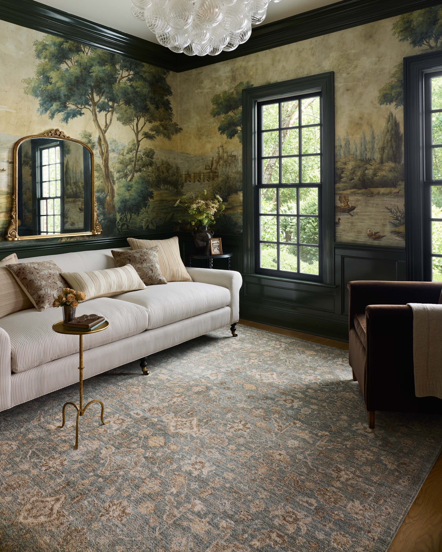 Chris Loves Julia x Loloi Palma  Blue Natural Traditional