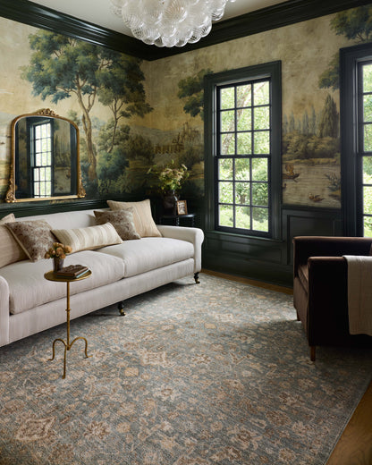 Chris Loves Julia x Loloi Palma  Blue Natural Traditional