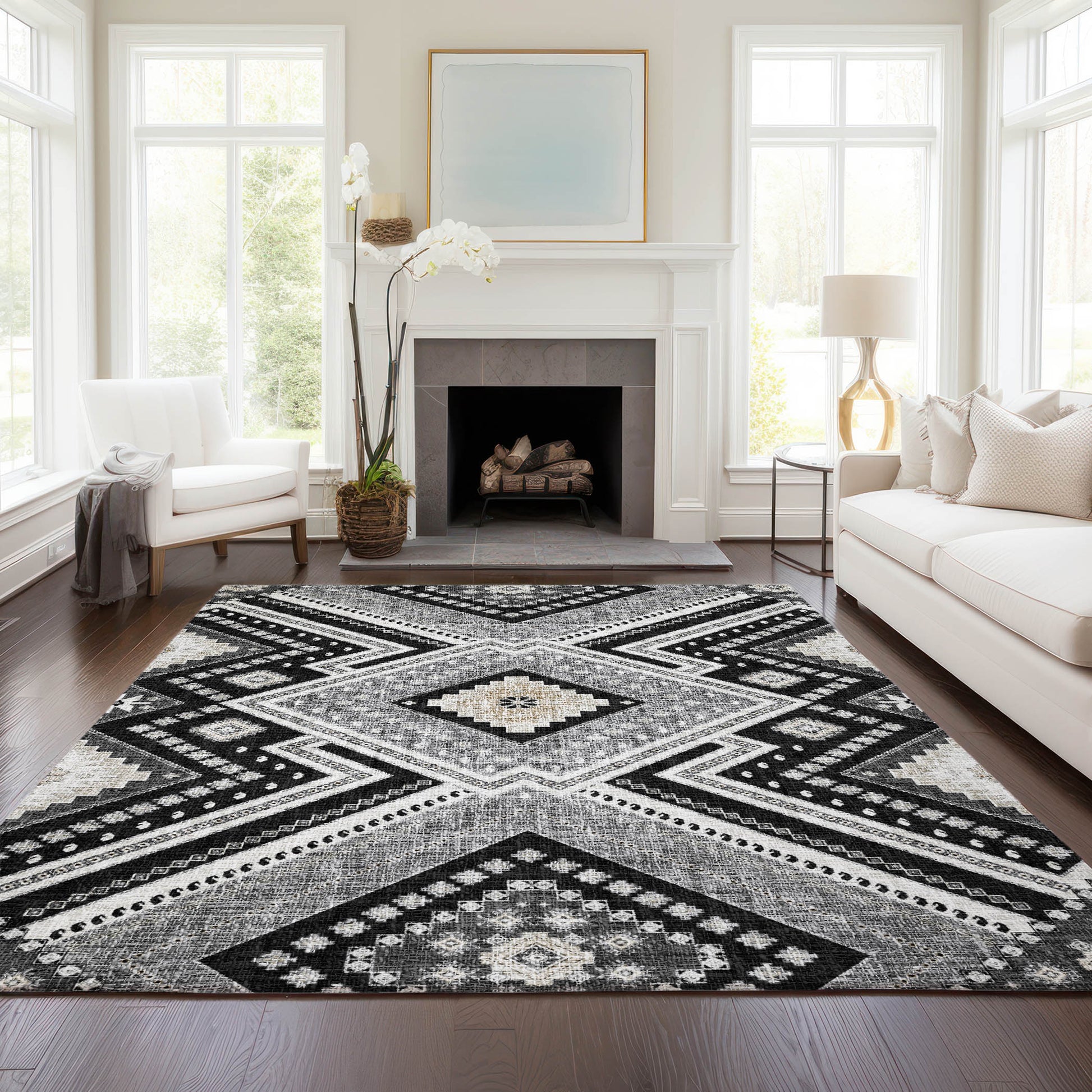 Dalyn Rugs Portico  Black  Transitional