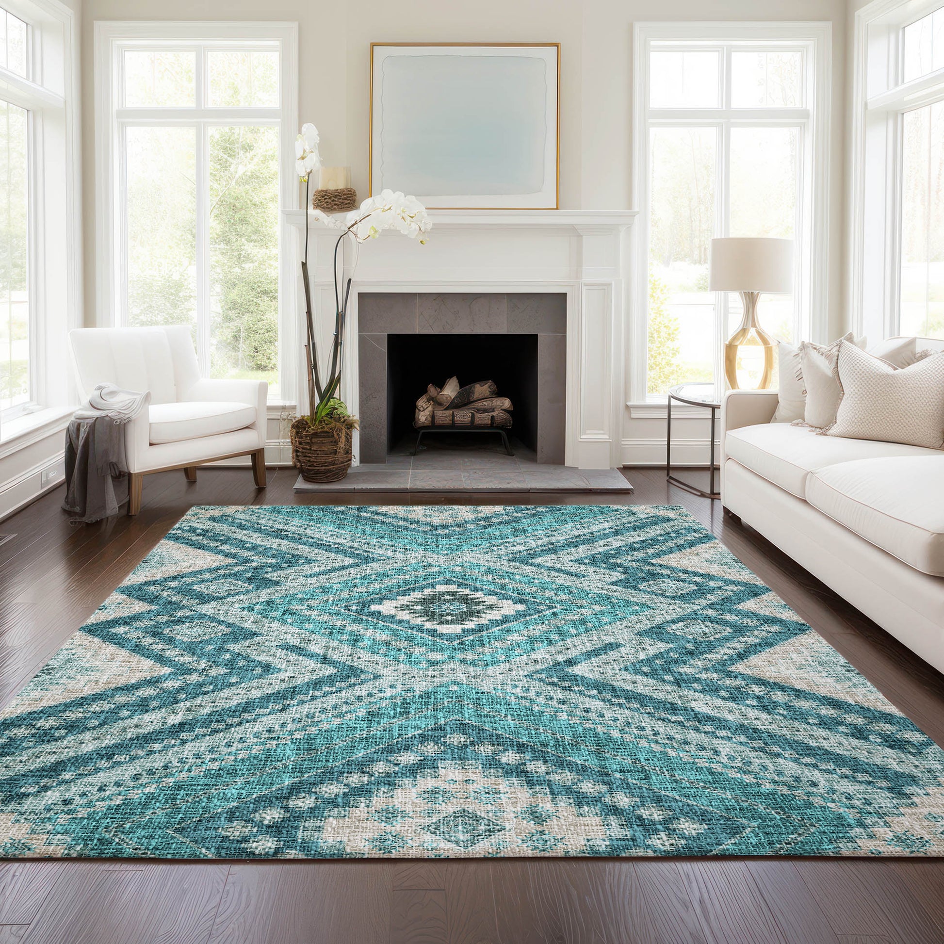 Dalyn Rugs Portico  Teal  Transitional