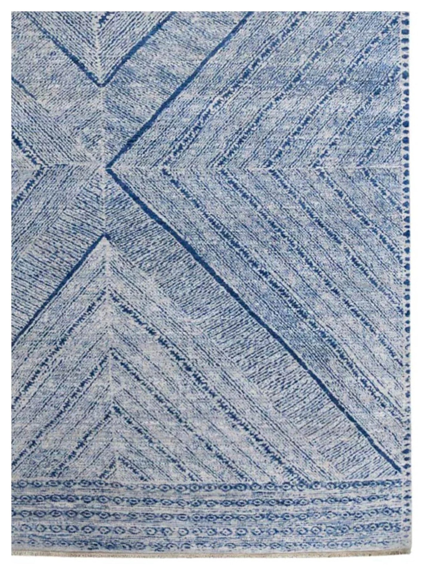 Limited Prevelly PRV - 901 Powder Blue Transitional Knotted Rug - Rugs - Limited - Atlanta Designer Rugs