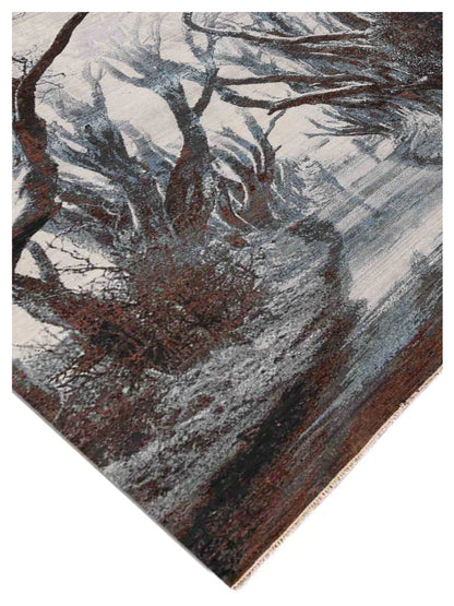 Limited Prevelly PRV-902 Ice Blue Transitional Knotted Rug