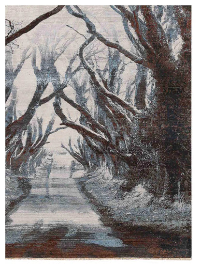 Limited Prevelly PRV-902 Ice Blue Transitional Knotted Rug