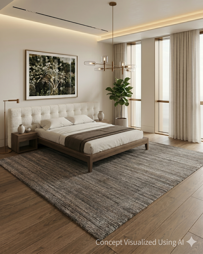 Artisan Liv Taupe Gray Transitional Rug for Bedroom