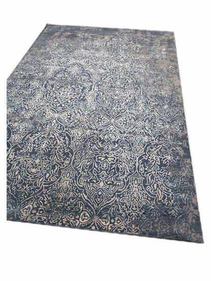 Artisan Bloom Sky Blue Transitional Knotted Rug - Rugs - Artisan - Atlanta Designer Rugs