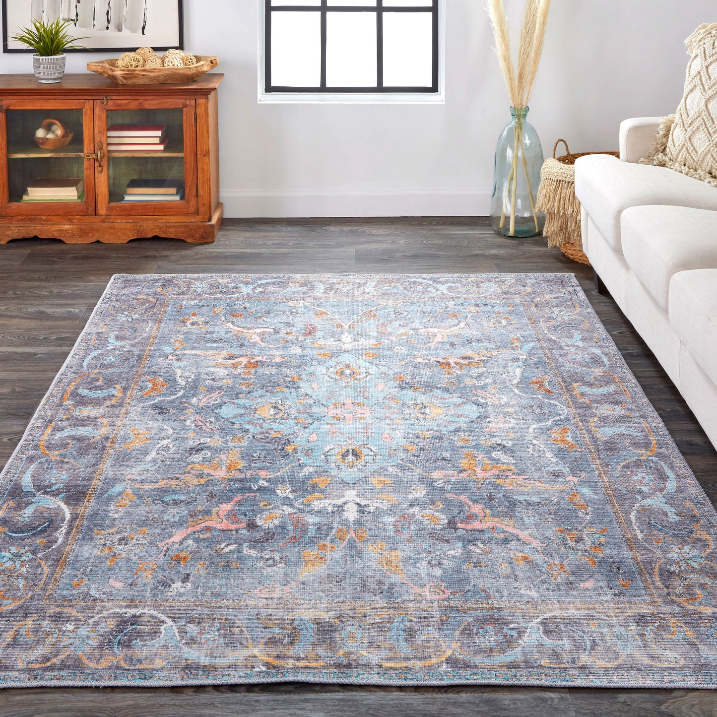 Feizy Percy  Blue Multi Transitional/Bohemian & Eclectic/Casual