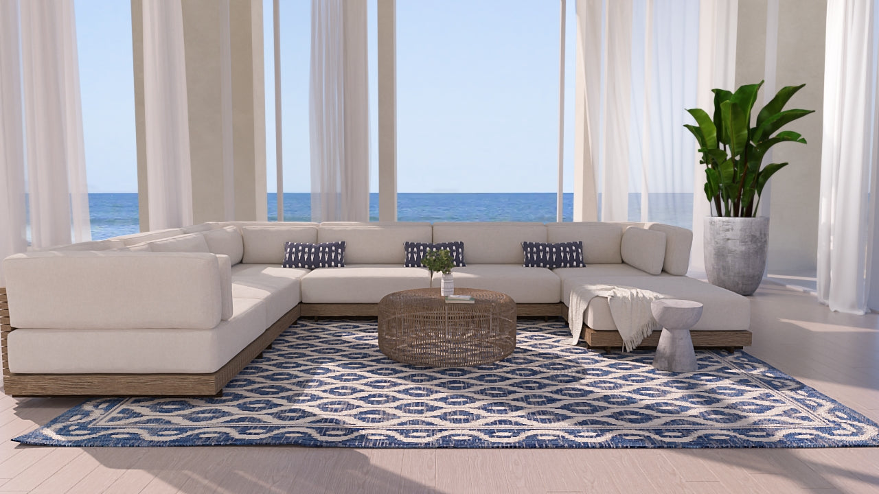 Momeni Riviera  Blue  Contemporary
