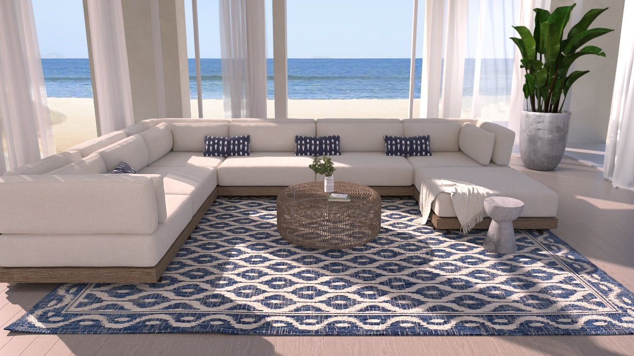 Momeni Riviera  Blue  Contemporary