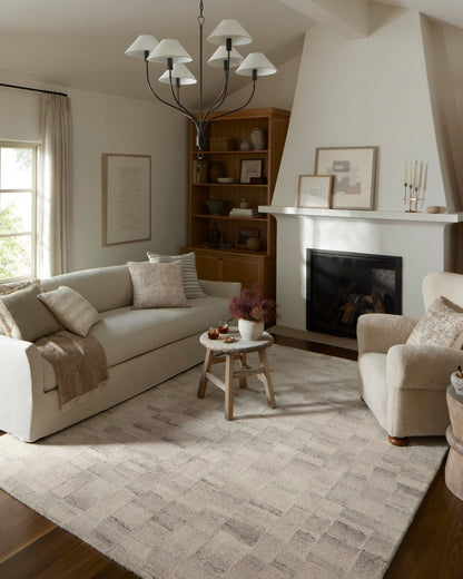 Amber Lewis x Loloi Rocky  Ivory Silver Contemporary