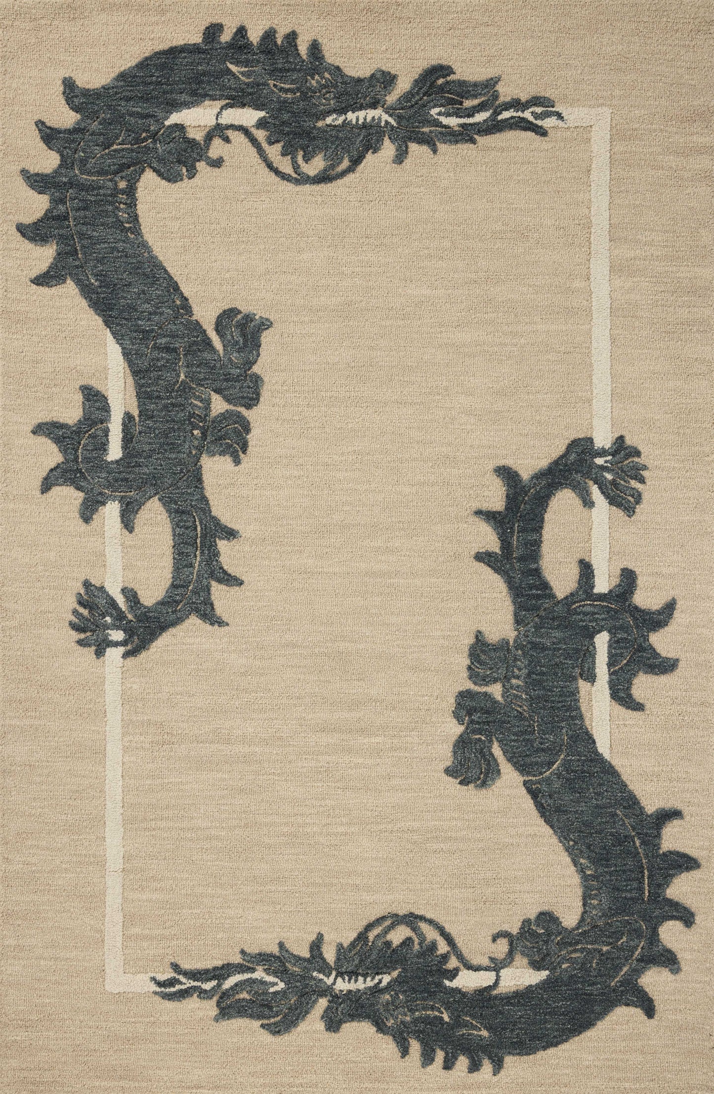 Brigette Romanek x Loloi Romi  Oatmeal Midnight Contemporary