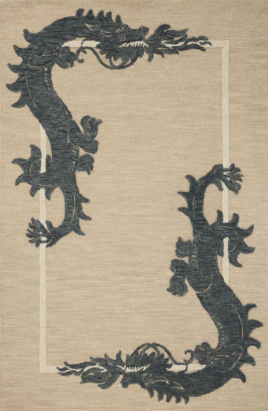 Brigette Romanek x Loloi Romi  Oatmeal Midnight Contemporary