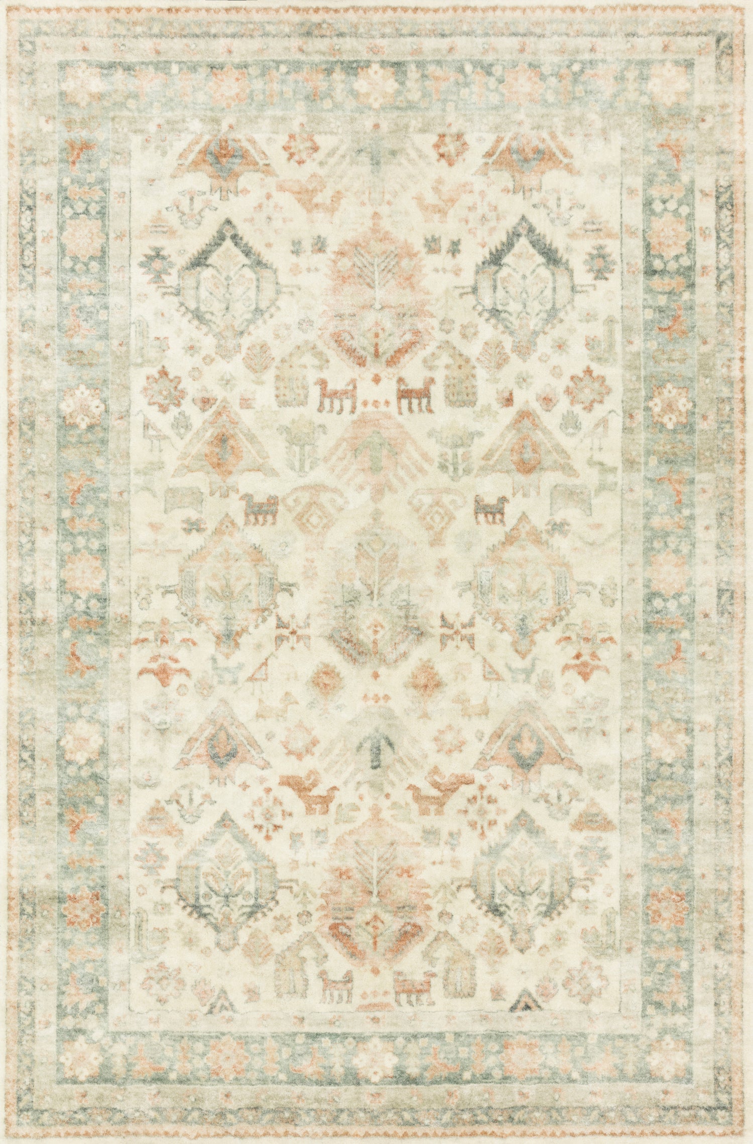 Loloi Rosette  Beige Multi Traditional