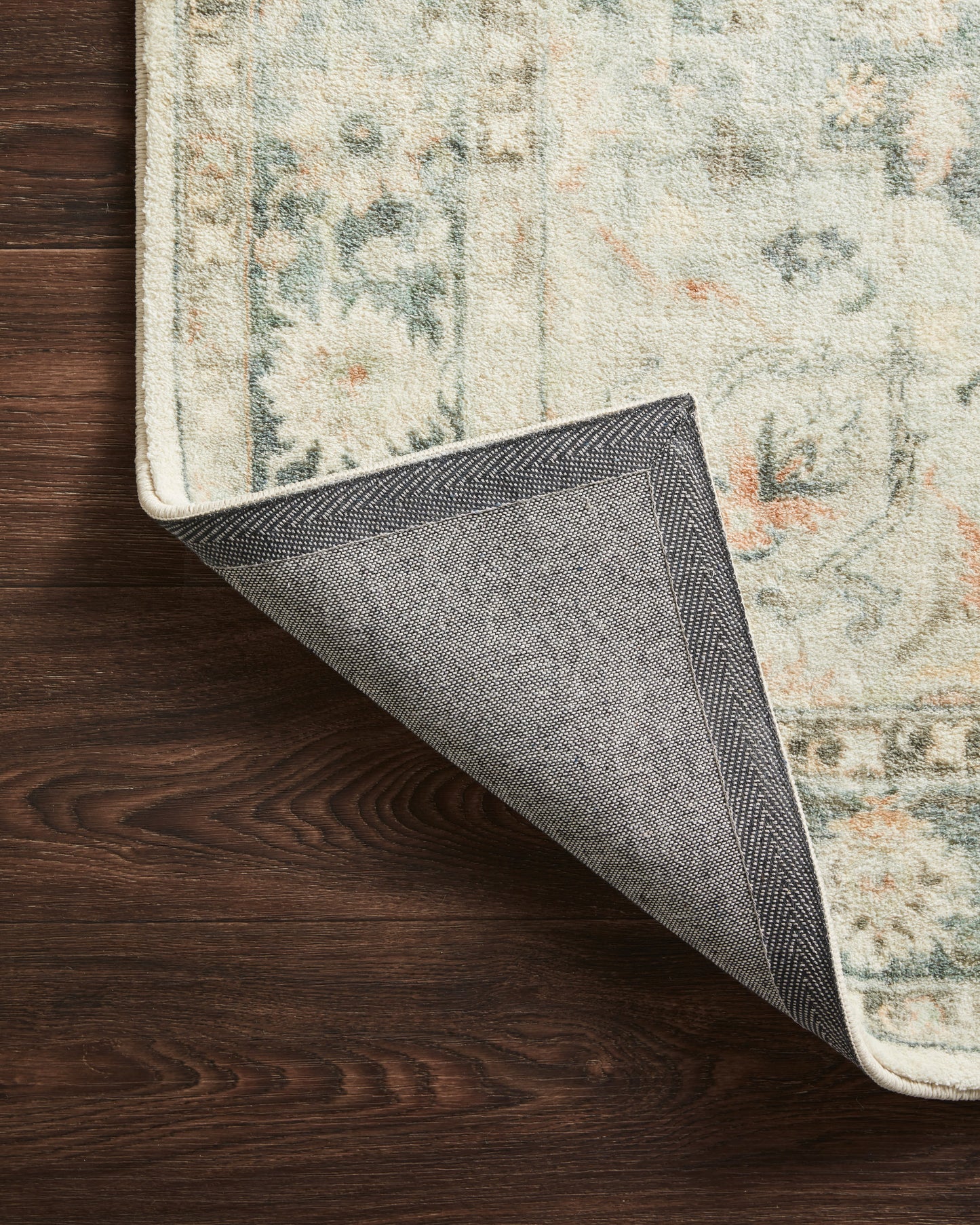 Loloi II Rosette  Teal Ivory Traditional