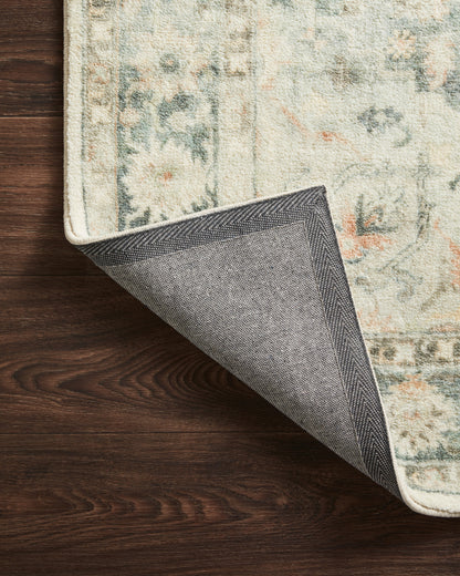 Loloi II Rosette  Teal Ivory Traditional