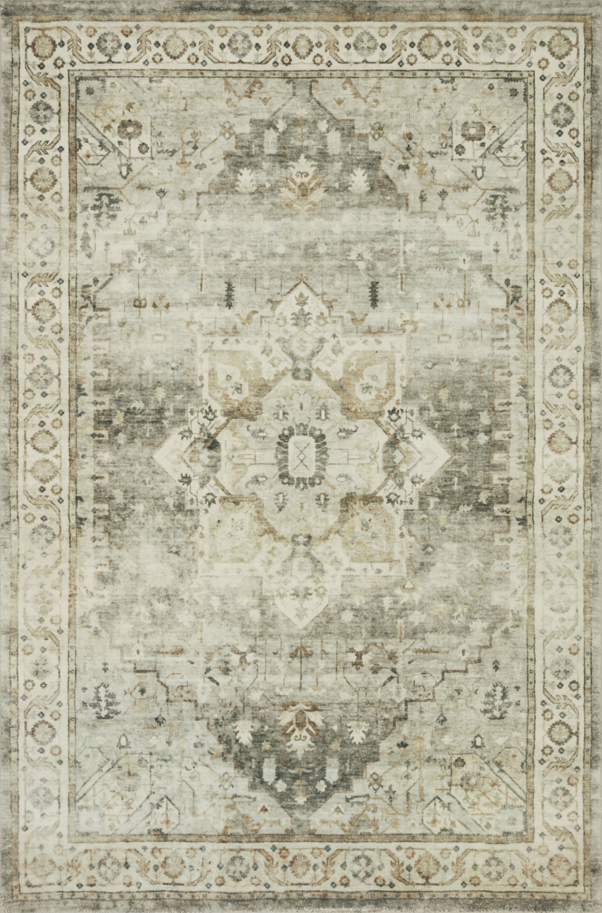 Loloi II Rosette  Sage Beige Traditional