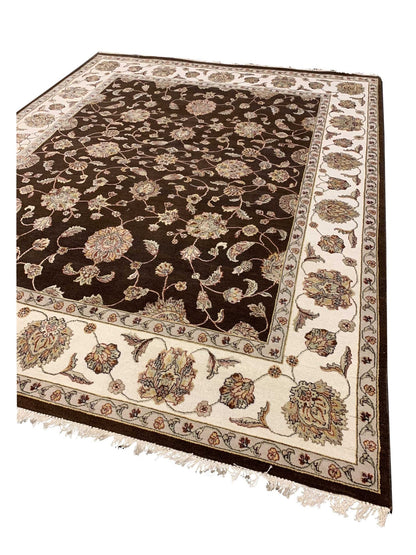 Artisan Winona Brown Ivory Traditional Knotted Rug - Rugs - Artisan - Atlanta Designer Rugs