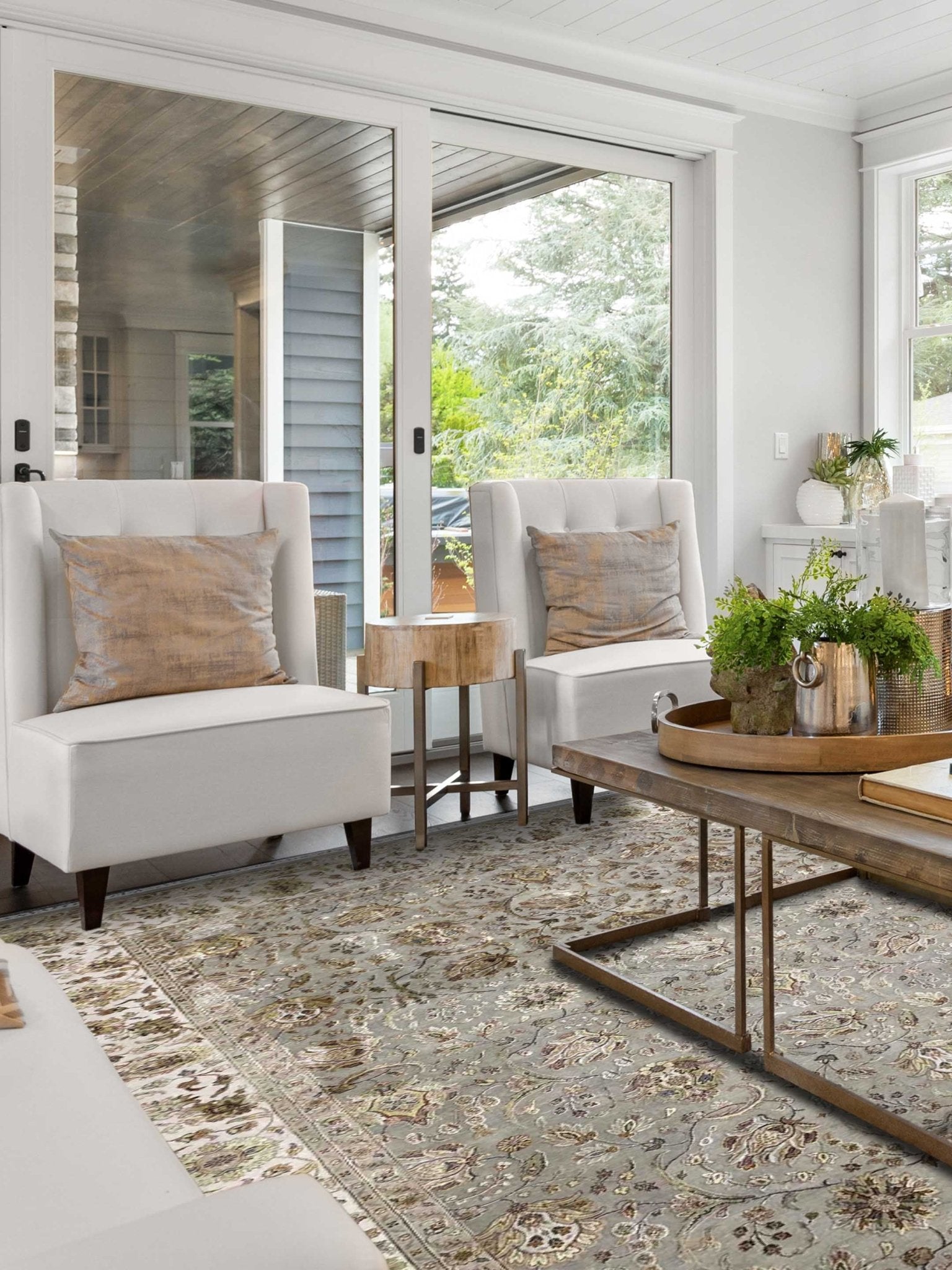 Artisan Rachel Lt.Blue Grey Ivory Traditional Knotted Rug - Rugs - Artisan - Atlanta Designer Rugs