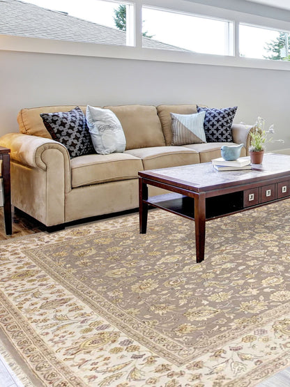 Artisan Rachel Lt.Brown Ivory Traditional Knotted Rug - Rugs - Artisan - Atlanta Designer Rugs