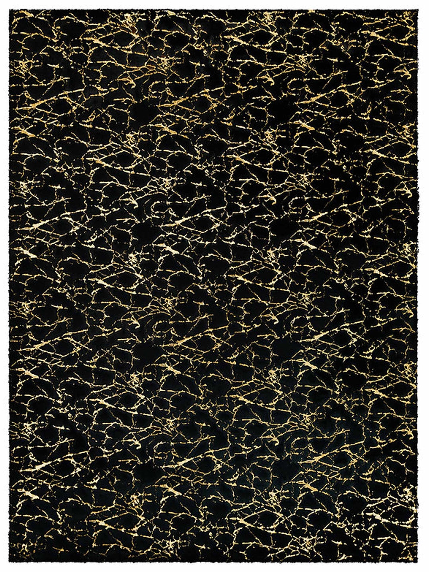 American Cover Design Rabbit Fur Bunny Black Gold Modern Machine Woven Rug