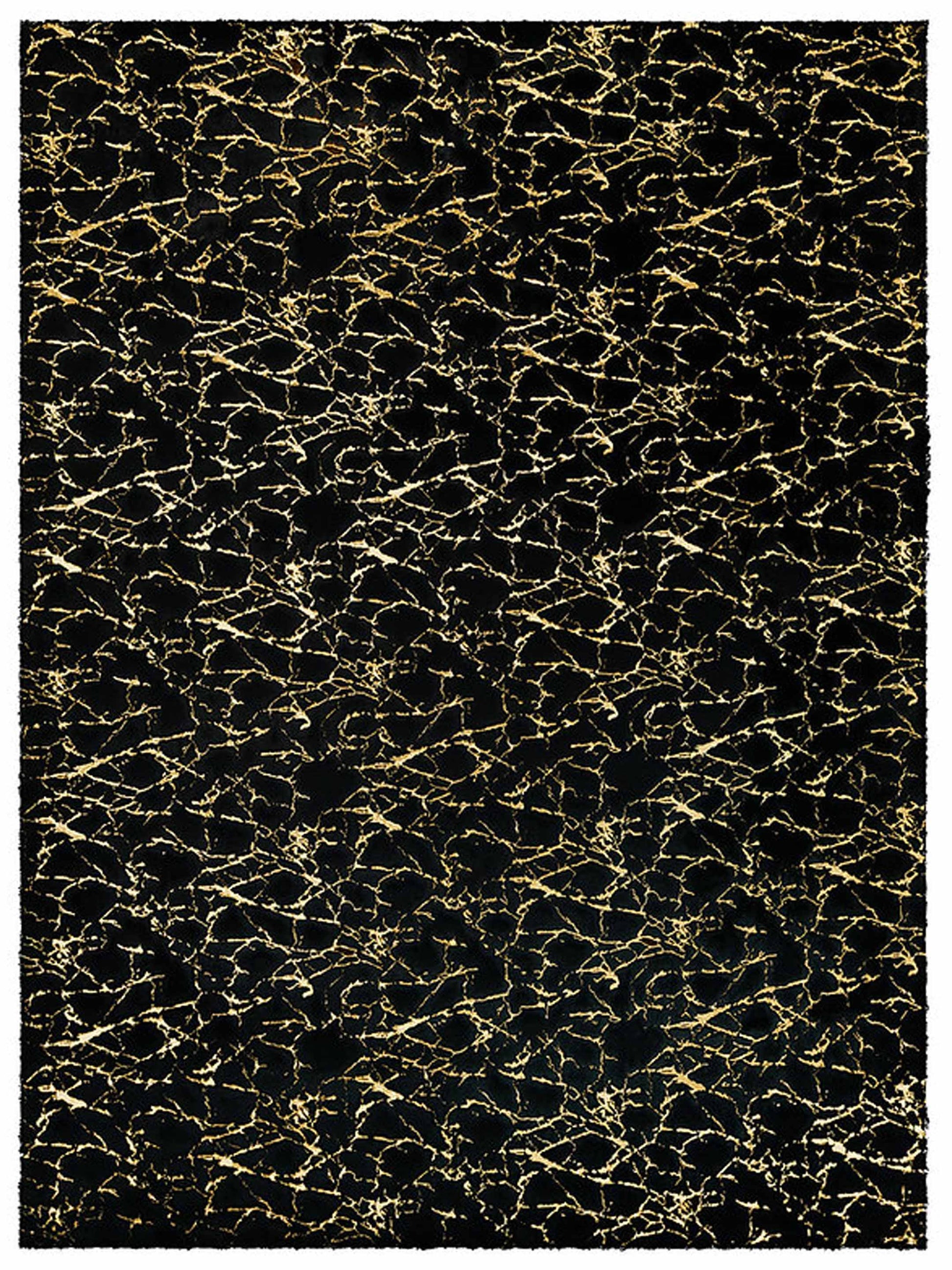 American Cover Design Rabbit Fur Bunny Black Gold Modern Machine Woven Rug