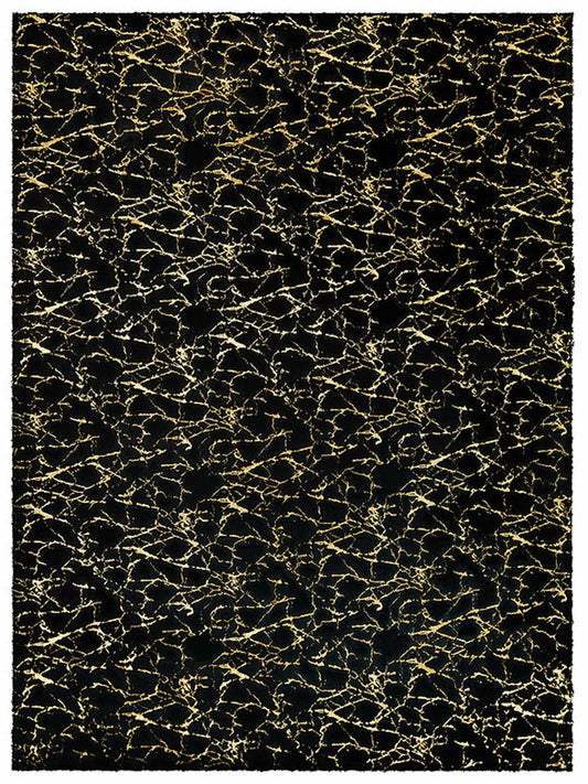 American Cover Design Rabbit Fur Bunny Black Gold Modern Machine Woven Rug