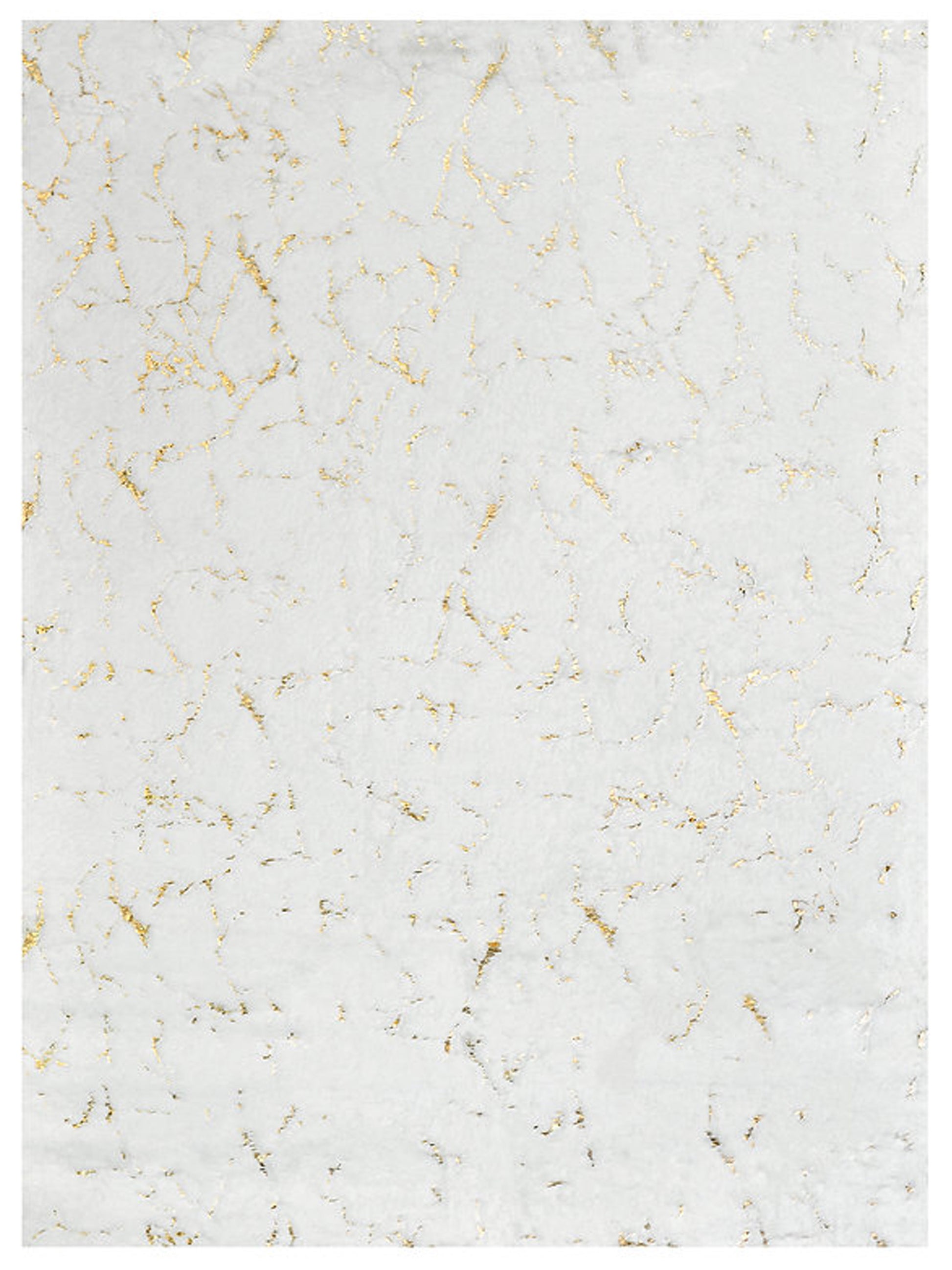 American Cover Design Rabbit Fur Bunny White Gold Modern Machine Woven Rug