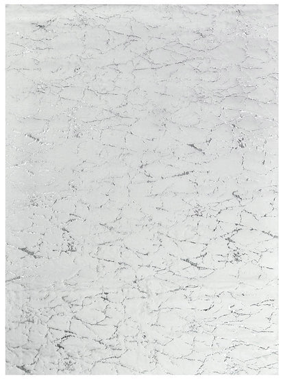 American Cover Design Rabbit Fur Bunny White Silver Modern Machine Woven Rug