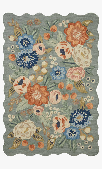 Rifle Paper Co. x Loloi Silhouette SIH-01 Sage Contemporary Hooked Rug