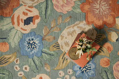 Rifle Paper Co. x Loloi Silhouette SIH-01 Sage Contemporary Hooked Rug