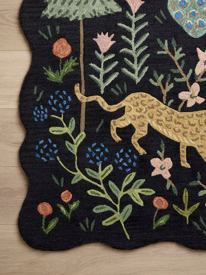 Rifle Paper Co. x Loloi Silhouette SIH-03 Black Contemporary Hooked Rug