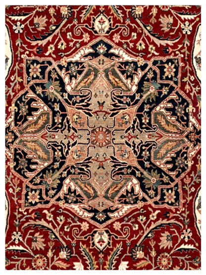 Artisan Gwyneth Red Navy Traditional Knotted Rug - Rugs - Artisan - Atlanta Designer Rugs