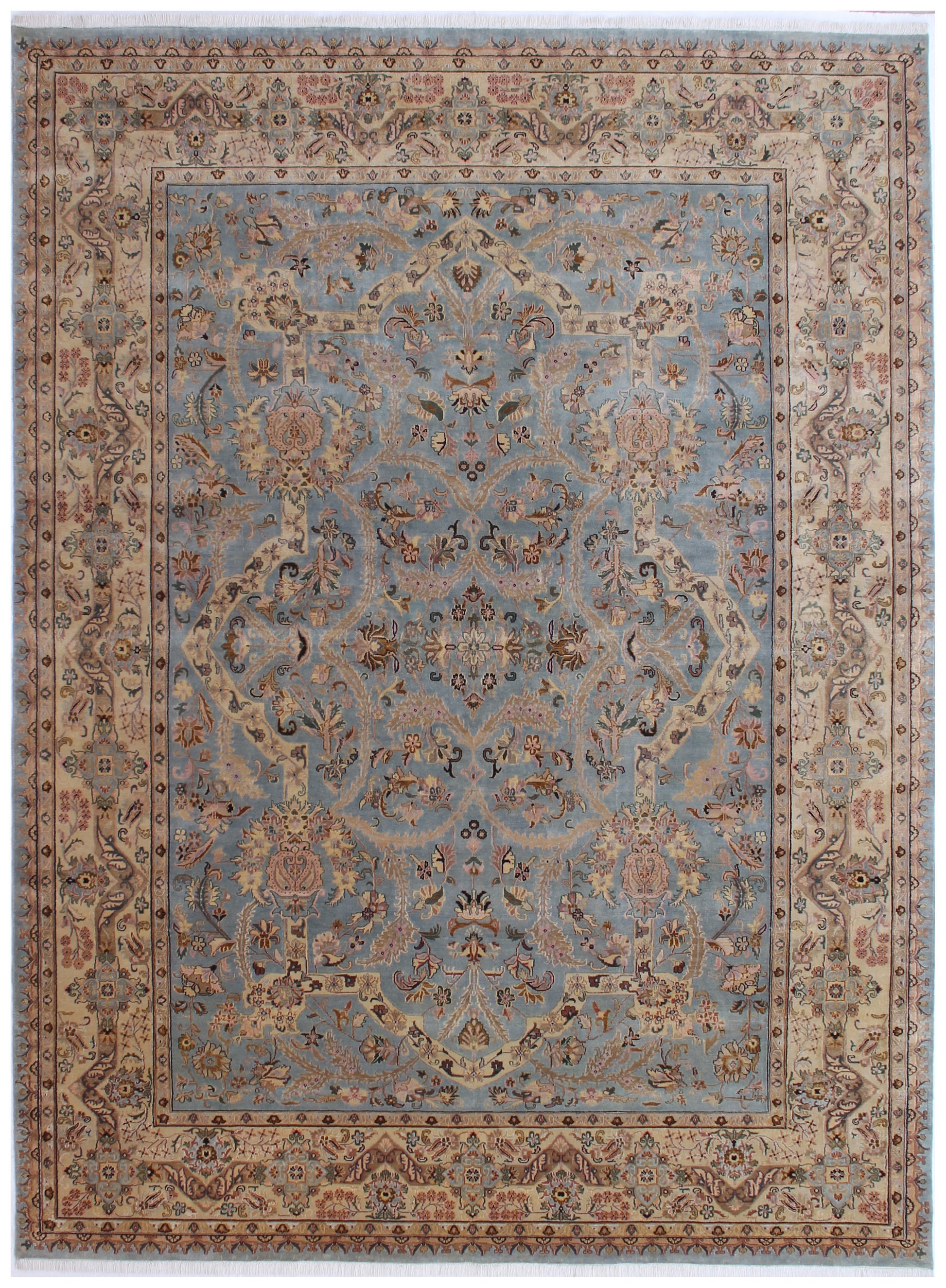 Anjani Carpets S20 S20 Lt.Blue Beige Persian Hand Knotted Rugs